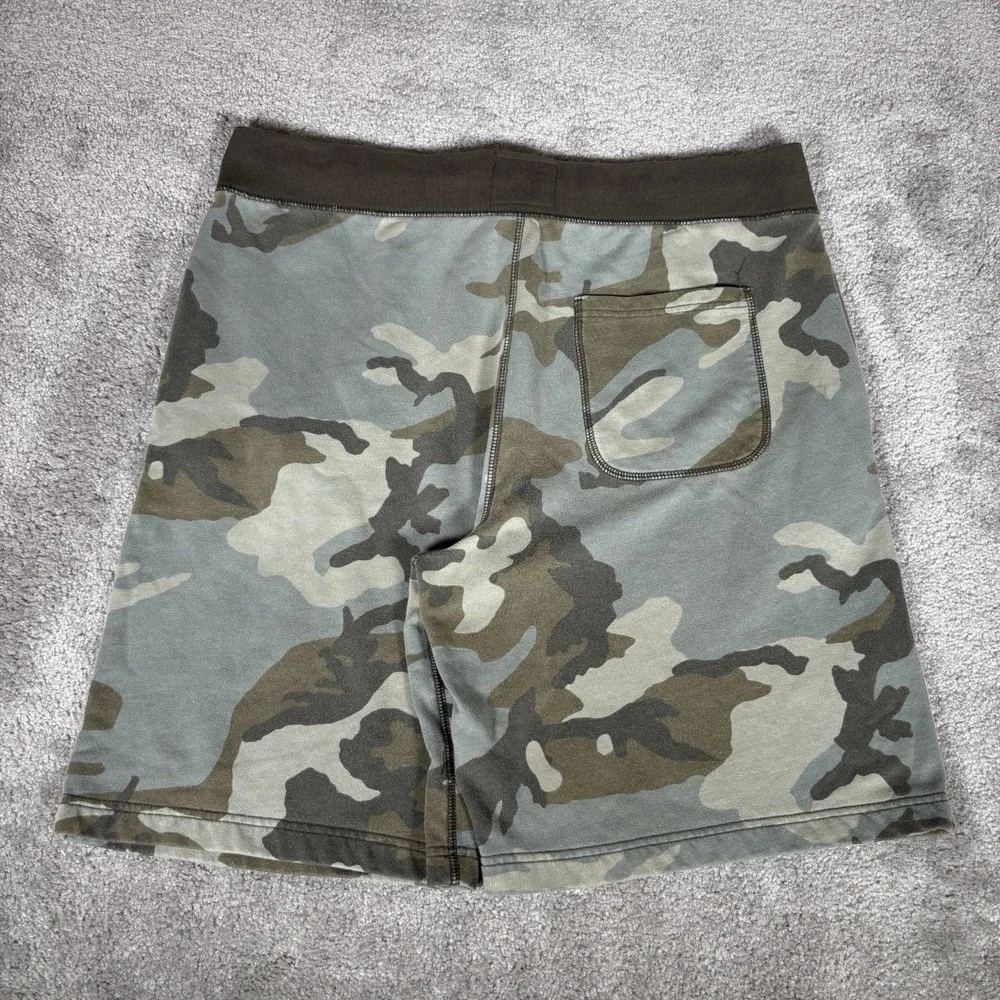 Old Navy Sweat Shorts Mens L Green Camo Fleece Drawstring Athletic Gym Y2K